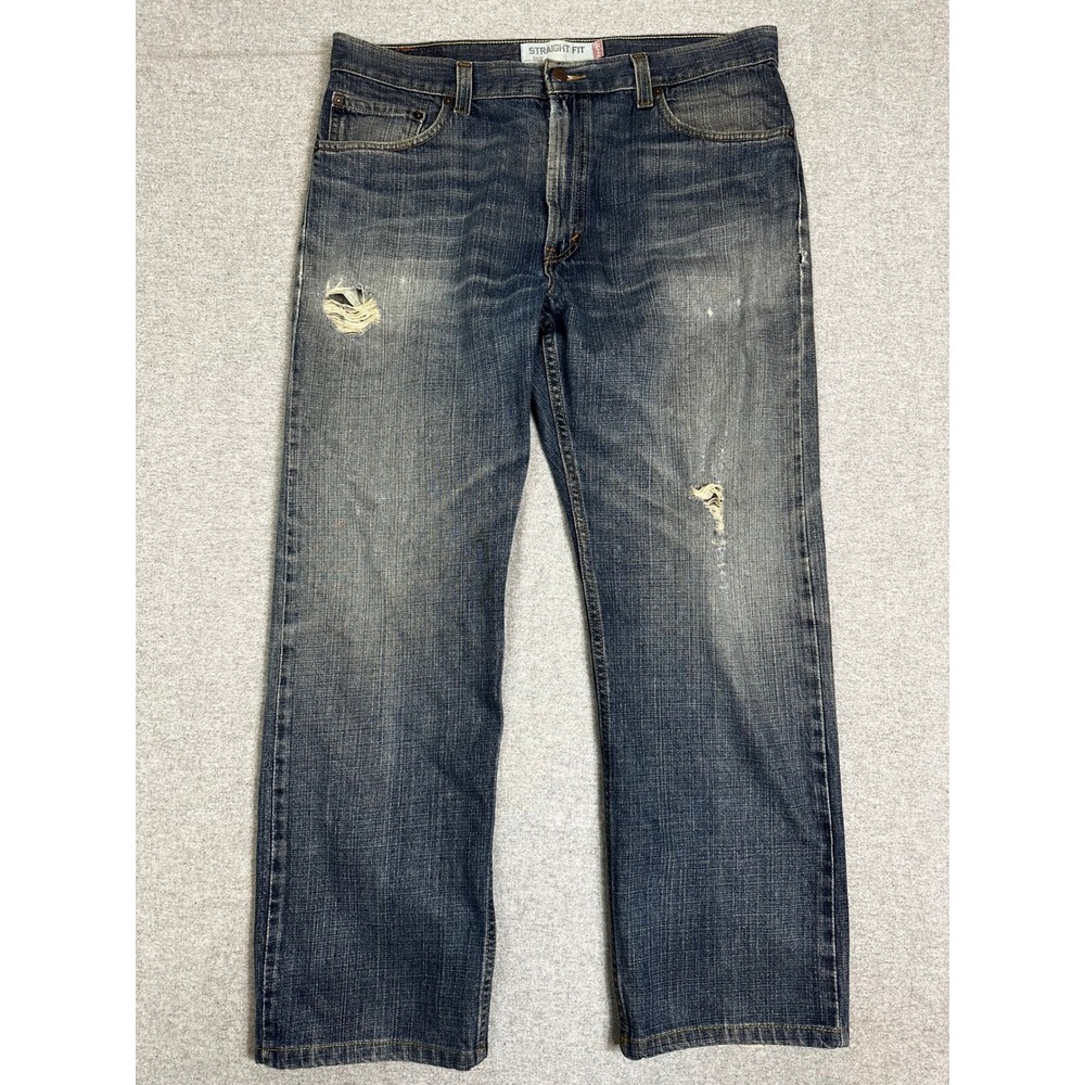 Vintage Levis 505 Jeans Mens 36x30 Blue Y2K Distressed Denim Pants
